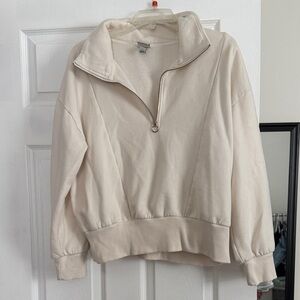 a new day Cream Half-Zip V-Neck Pullover Sweater